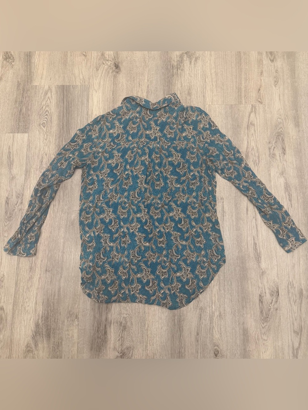 Pilcro Blue Paisley Button-Down Shirt - Picture 3 of 3